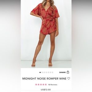 Midnight noise romper, wine